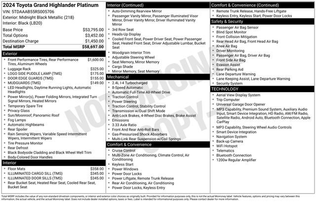 toyota grand highlander 2024 5TDAAAB55RS005706 image toyota grand highlander 2024 5TDAAAB55RS005706 image